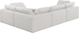 Comfy Cream Linen Textured Fabric Modular Sectional 187Cream-Sec4C Meridian Furniture