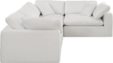 Comfy Cream Linen Textured Fabric Modular Sectional 187Cream-Sec4C Meridian Furniture