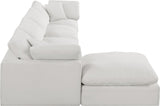 Comfy Cream Linen Textured Fabric Modular Sectional 187Cream-Sec5A Meridian Furniture