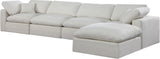 Comfy Cream Linen Textured Fabric Modular Sectional 187Cream-Sec5A Meridian Furniture