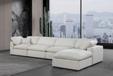 Comfy Cream Linen Textured Fabric Modular Sectional 187Cream-Sec5A Meridian Furniture