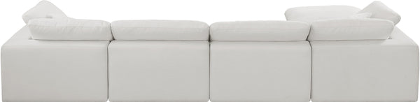 Comfy Cream Linen Textured Fabric Modular Sectional 187Cream-Sec5A Meridian Furniture