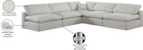 Comfy Cream Linen Textured Fabric Modular Sectional 187Cream-Sec5B Meridian Furniture