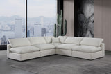 Comfy Cream Linen Textured Fabric Modular Sectional 187Cream-Sec5B Meridian Furniture