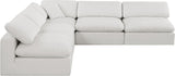 Comfy Cream Linen Textured Fabric Modular Sectional 187Cream-Sec5B Meridian Furniture