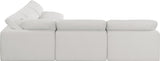 Comfy Cream Linen Textured Fabric Modular Sectional 187Cream-Sec5B Meridian Furniture