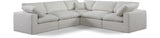 Comfy Cream Linen Textured Fabric Modular Sectional 187Cream-Sec5C Meridian Furniture