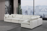 Comfy Cream Linen Textured Fabric Modular Sectional 187Cream-Sec5D Meridian Furniture