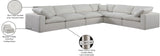 Comfy Cream Linen Textured Fabric Modular Sectional 187Cream-Sec6A Meridian Furniture