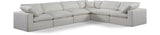 Comfy Cream Linen Textured Fabric Modular Sectional 187Cream-Sec6A Meridian Furniture