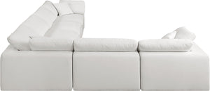 Comfy Cream Linen Textured Fabric Modular Sectional 187Cream-Sec6A Meridian Furniture