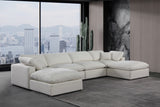 Comfy Cream Linen Textured Fabric Modular Sectional 187Cream-Sec6B Meridian Furniture