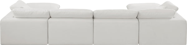 Comfy Cream Linen Textured Fabric Modular Sectional 187Cream-Sec6B Meridian Furniture