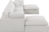 Comfy Cream Linen Textured Fabric Modular Sectional 187Cream-Sec6B Meridian Furniture