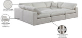 Comfy Cream Linen Textured Fabric Modular Sectional 187Cream-Sec6C Meridian Furniture