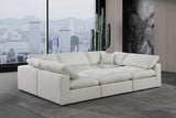 Comfy Cream Linen Textured Fabric Modular Sectional 187Cream-Sec6C Meridian Furniture