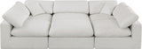 Comfy Cream Linen Textured Fabric Modular Sectional 187Cream-Sec6C Meridian Furniture