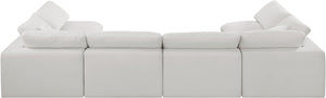 Comfy Cream Linen Textured Fabric Modular Sectional 187Cream-Sec6D Meridian Furniture