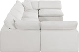 Comfy Cream Linen Textured Fabric Modular Sectional 187Cream-Sec6D Meridian Furniture