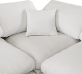 Comfy Cream Linen Textured Fabric Modular Sectional 187Cream-Sec6D Meridian Furniture