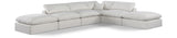 Comfy Cream Linen Textured Fabric Modular Sectional 187Cream-Sec6E Meridian Furniture