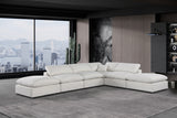 Comfy Cream Linen Textured Fabric Modular Sectional 187Cream-Sec6E Meridian Furniture