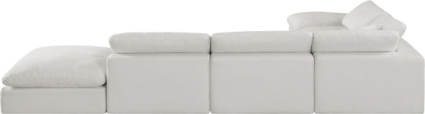 Comfy Cream Linen Textured Fabric Modular Sectional 187Cream-Sec6E Meridian Furniture