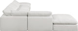 Comfy Cream Linen Textured Fabric Modular Sectional 187Cream-Sec6E Meridian Furniture