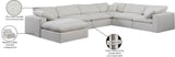 Comfy Cream Linen Textured Fabric Modular Sectional 187Cream-Sec7A Meridian Furniture