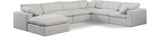 Comfy Cream Linen Textured Fabric Modular Sectional 187Cream-Sec7A Meridian Furniture