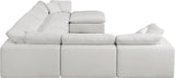 Comfy Cream Linen Textured Fabric Modular Sectional 187Cream-Sec7A Meridian Furniture