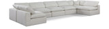 Comfy Cream Linen Textured Fabric Modular Sectional 187Cream-Sec7B Meridian Furniture