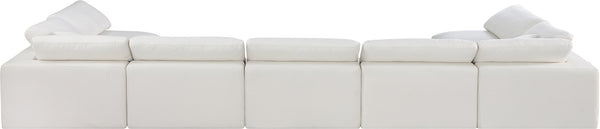 Comfy Cream Linen Textured Fabric Modular Sectional 187Cream-Sec7B Meridian Furniture