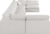 Comfy Cream Linen Textured Fabric Modular Sectional 187Cream-Sec7B Meridian Furniture