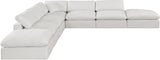Comfy Cream Linen Textured Fabric Modular Sectional 187Cream-Sec7C Meridian Furniture