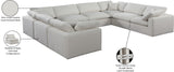 Comfy Cream Linen Textured Fabric Modular Sectional 187Cream-Sec8A Meridian Furniture