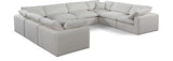 Comfy Cream Linen Textured Fabric Modular Sectional 187Cream-Sec8A Meridian Furniture