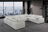 Comfy Cream Linen Textured Fabric Modular Sectional 187Cream-Sec8A Meridian Furniture