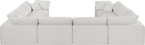 Comfy Cream Linen Textured Fabric Modular Sectional 187Cream-Sec8A Meridian Furniture