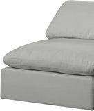 Comfy Grey Linen Textured Fabric Modular Armless Chair 187Grey-Armless Meridian Furniture