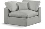 Comfy Grey Linen Textured Fabric Modular Corner Chair 187Grey-Corner Meridian Furniture