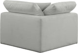 Comfy Grey Linen Textured Fabric Modular Corner Chair 187Grey-Corner Meridian Furniture