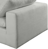 Comfy Grey Linen Textured Fabric Modular Corner Chair 187Grey-Corner Meridian Furniture