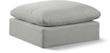 Comfy Grey Linen Textured Fabric Modular Ottoman 187Grey-Ott Meridian Furniture