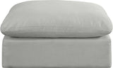 Comfy Grey Linen Textured Fabric Modular Ottoman 187Grey-Ott Meridian Furniture