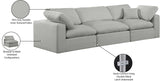 Comfy Grey Linen Textured Fabric Modular Sofa 187Grey-S119 Meridian Furniture