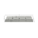 Comfy Grey Linen Textured Fabric Modular Sofa 187Grey-S156 Meridian Furniture