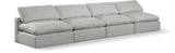 Comfy Grey Linen Textured Fabric Modular Sofa 187Grey-S156 Meridian Furniture