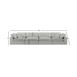 Comfy Grey Linen Textured Fabric Modular Sofa 187Grey-S158 Meridian Furniture