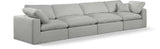 Comfy Grey Linen Textured Fabric Modular Sofa 187Grey-S158 Meridian Furniture